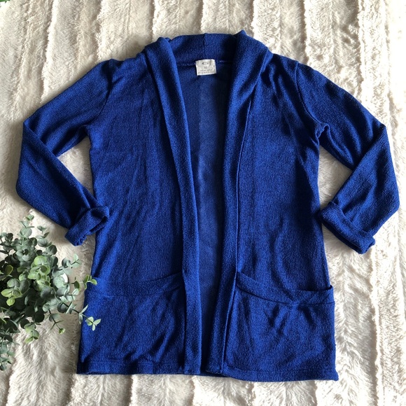 Pins & Needles blue lightweight loose knit open front cardigan - size XS - Picture 7 of 10